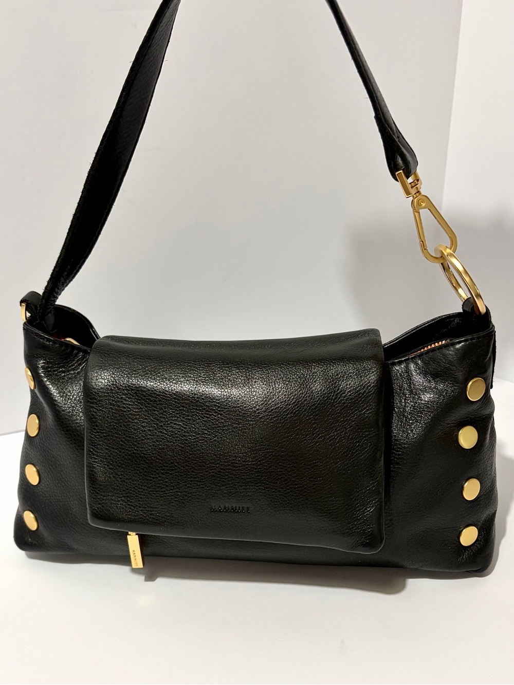 HAMMITT VIP Satchel in Black with Brushed Gold Hardware Limited Release 2023